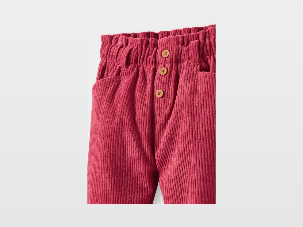 Pantalon velours rouge bébé fille 2