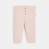 Pantalon velours côtelé taille élastique rose bébé fille