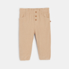 Pantalon velours côtelé taille élastique beige bébé fille