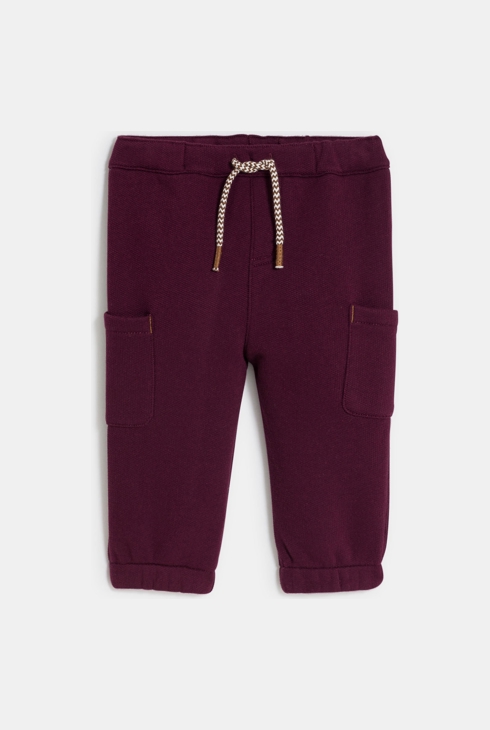 Pantalon jogpant à poches maille bordeaux bébé garçon