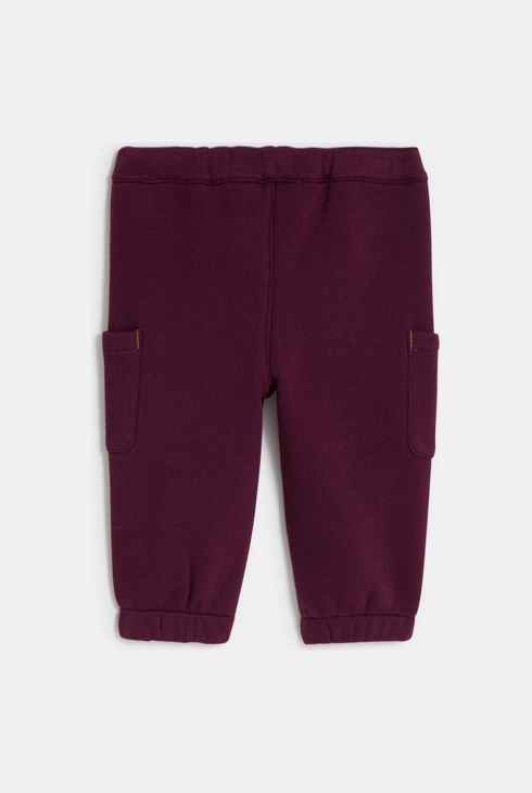 Pantalon jogpant à poches maille bordeaux bébé garçon