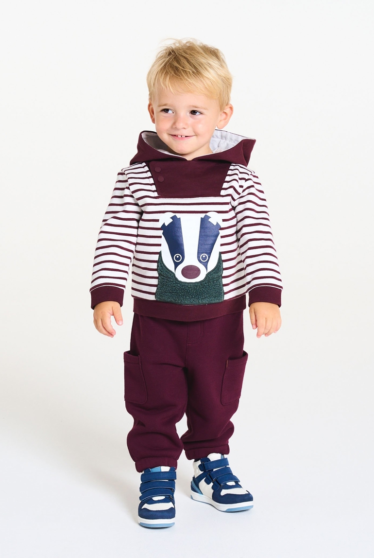 Pantalon jogpant à poches maille bordeaux bébé garçon 1