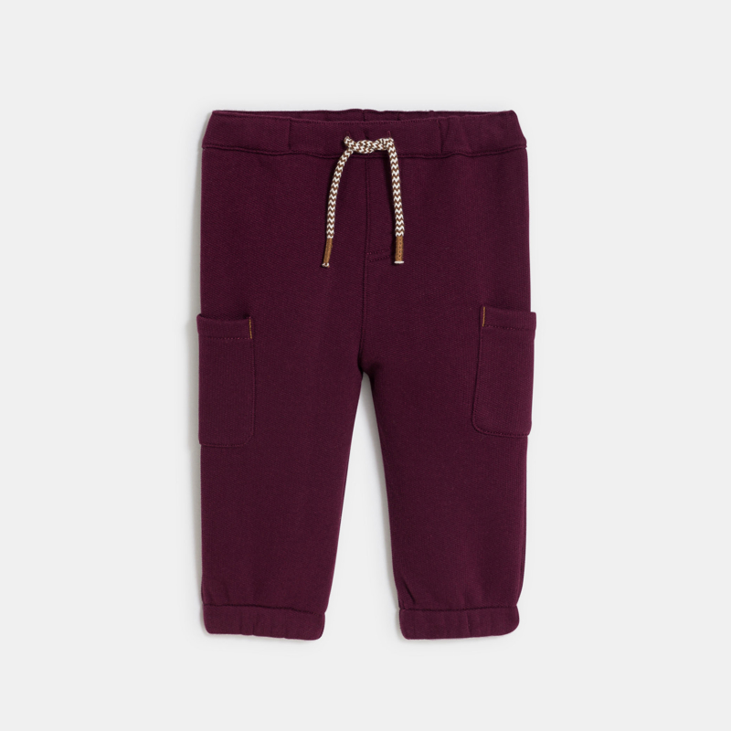 Pantalon jogpant à poches maille bordeaux bébé garçon - 18M