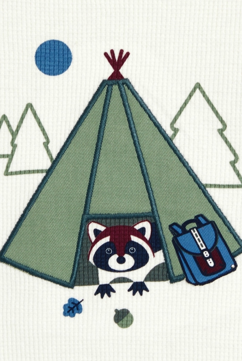 T-shirt nid d'abeille tipi blanc bébé garçon 2