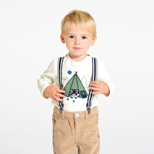 Baby boy's waffle fabric teepee T-shirt 1