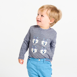 Blauw T-shirt met emotieprint voor babyjongens 1