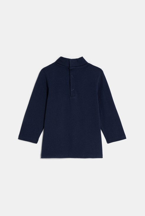 T-shirt col montant manches longues bleu marine bébé garçon 2