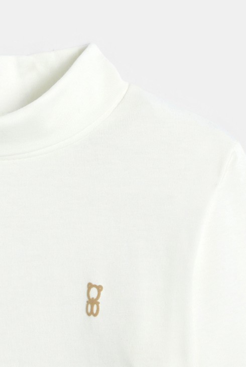 T-shirt col montant manches longues blanc marine bébé garçon 2