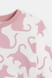 Pyjama 2 pièces en jersey motif chat rose Fille 3