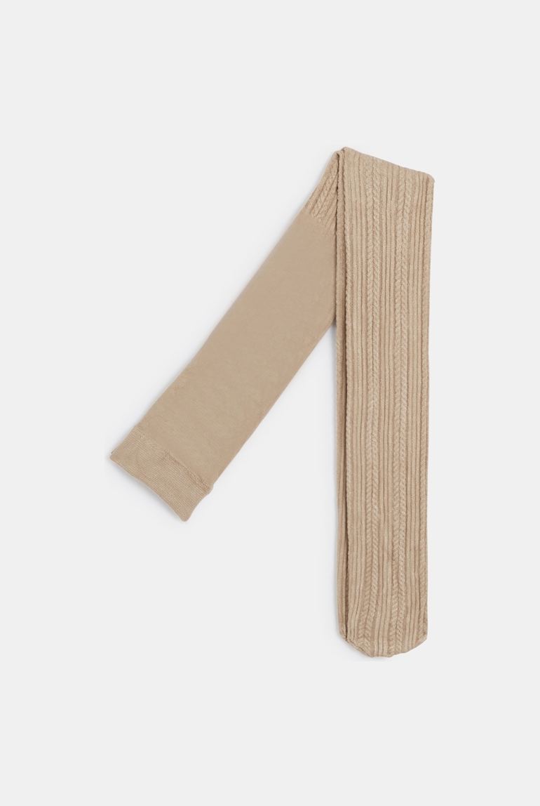 Collants nylon torsadés beige Fille 1