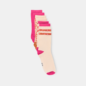 Girl's pink patterned socks (set of 3) 1