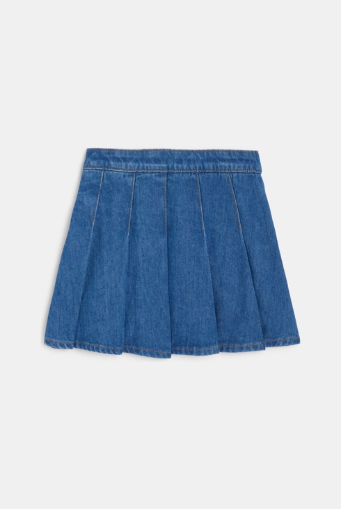 Blauer Jeans-Skort plissiert für Mädchen 2