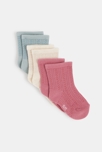Chaussettes maille tricot fantaisie rose bébé fille (lot de 3)