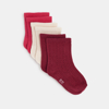 Chaussettes maille tricot fantaisie rouge bébé fille (lot de 3)