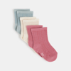 Chaussettes maille tricot fantaisie rose bébé fille (lot de 3)