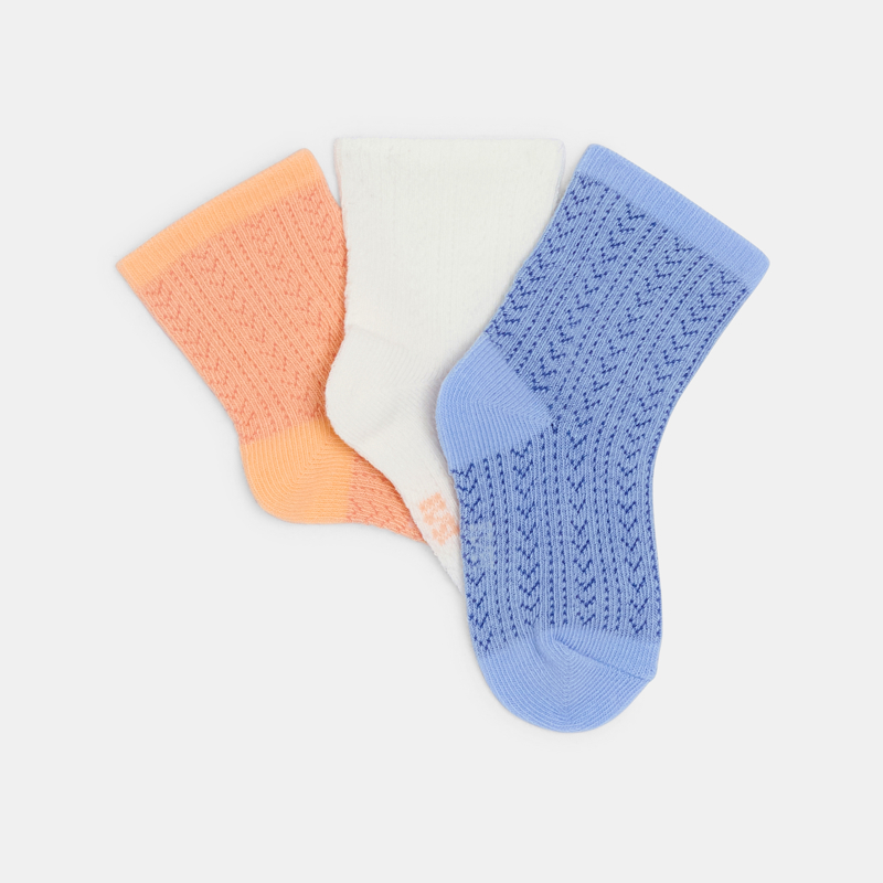 Orange Socken aus modischem Strick Kleinkind Mädchen (3er-Pack)