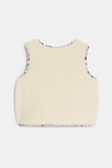Gilet sans manches réversible sherpa fleuri blanc bébé fille 3