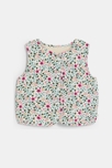Gilet sans manches réversible sherpa fleuri blanc bébé fille 4