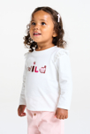 T-shirt manches longues animaux blanc bébé fille 1
