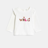 T-shirt manches longues animaux blanc bébé fille