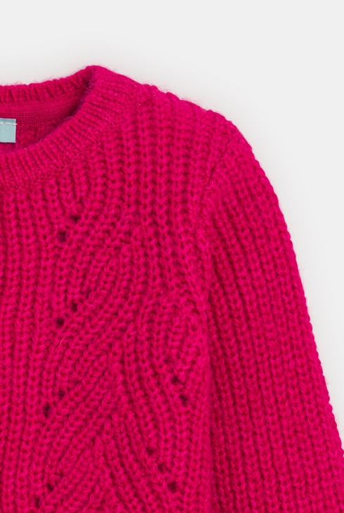 Gilet maille tricot rouge bébé fille