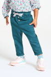 Pantalón sarga de algodón azul bebé niña 4