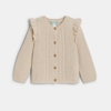 Gilet maille tricot volanté beige bébé fille