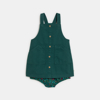 Robe salopette denim vert bébé fille