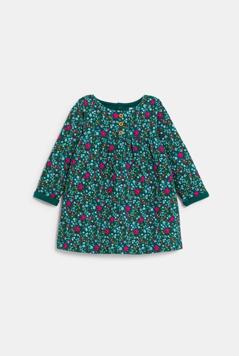 Vestit enconxat floral i leggings verd bebè nena 2