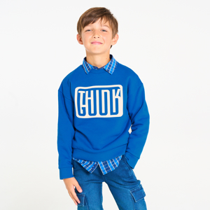 Blauw sweatshirt met opschrift voor jongens 1