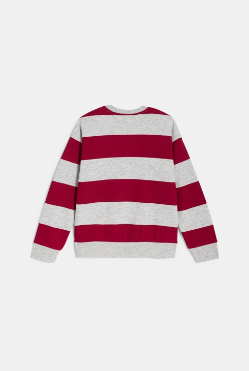 Sweat-shirt rayé rouge Garçon
