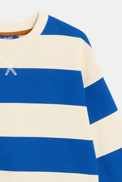 Sweat-shirt rayé bleu Garçon