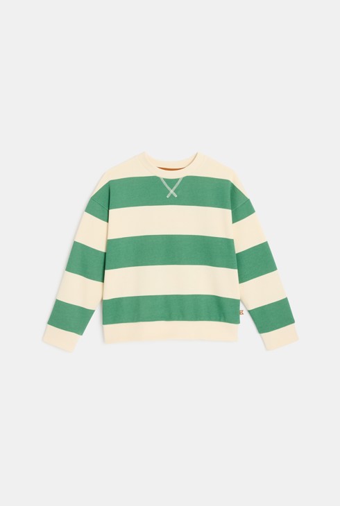 Sudadera de rayas verde niño 1