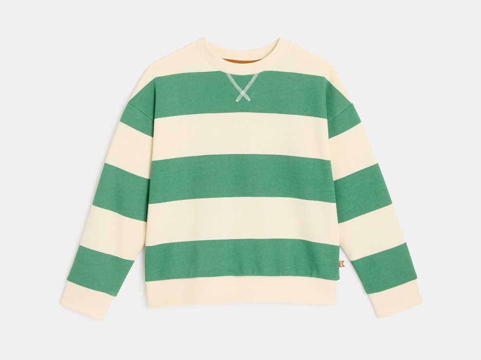 Sweatshirt gestreift grün Jungen 1