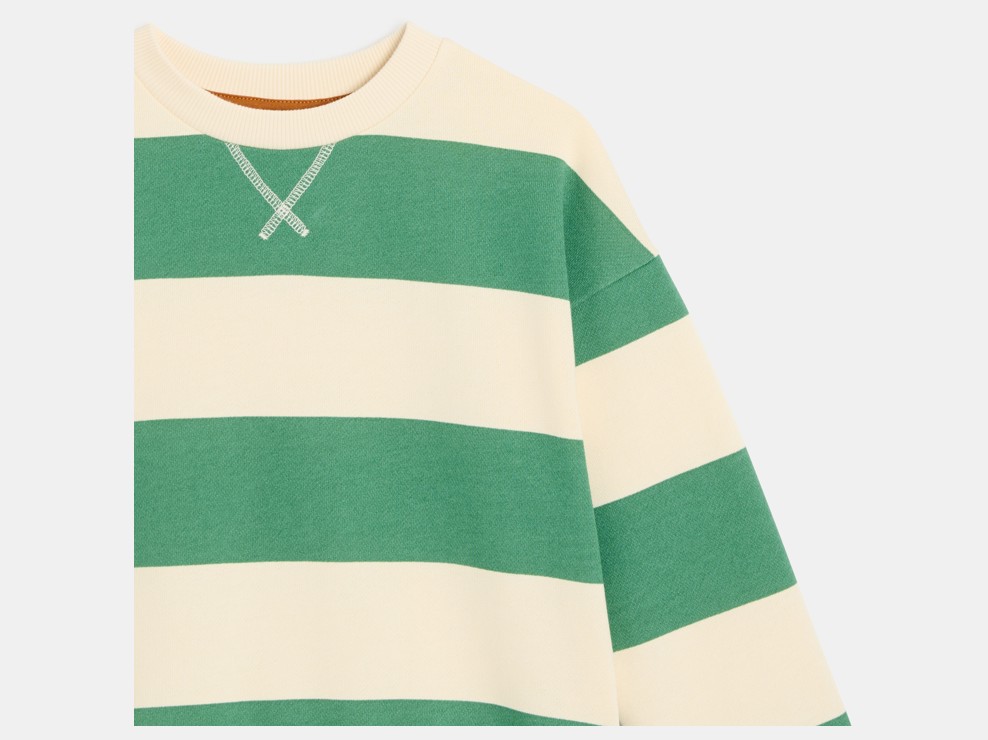 Sweatshirt gestreift grün Jungen 2