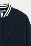 Sweat zippé en molleton bleu marine Garçon 3
