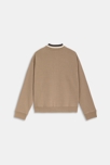 Sweat zippé en molleton beige Garçon 4