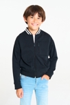 Sweat zippé en molleton bleu marine Garçon 1