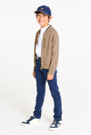 Sweat zippé en molleton beige Garçon 5