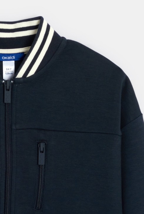 Dessuadora de moletó amb cremallera blau marí nen 2