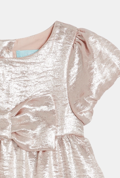 Robe de fête à nœud irisée rose bébé fille