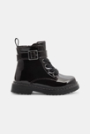 Schwarze Lackboots mit Pelzbesatz Baby Mädchen 1