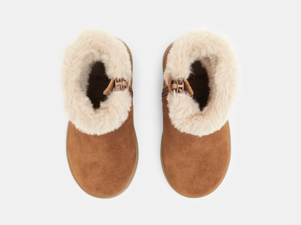 Boots cuir fourrées marron bébé fille 2