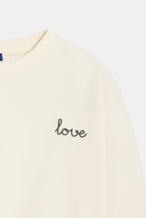 Sweat-shirt à message écru Fille