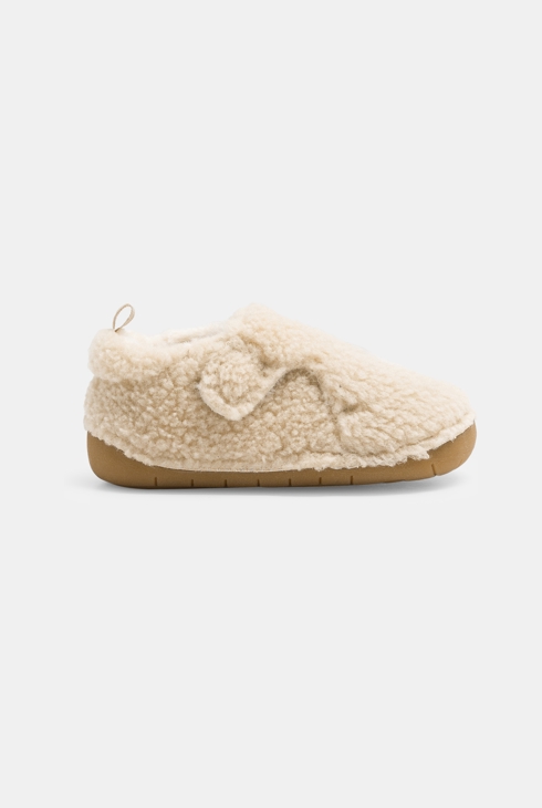 Chaussons chauds en moumoute blanc bébé garçon 1
