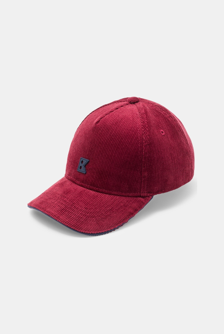 Einfarbiges rotes Cap aus Cordstoff Jungen 1