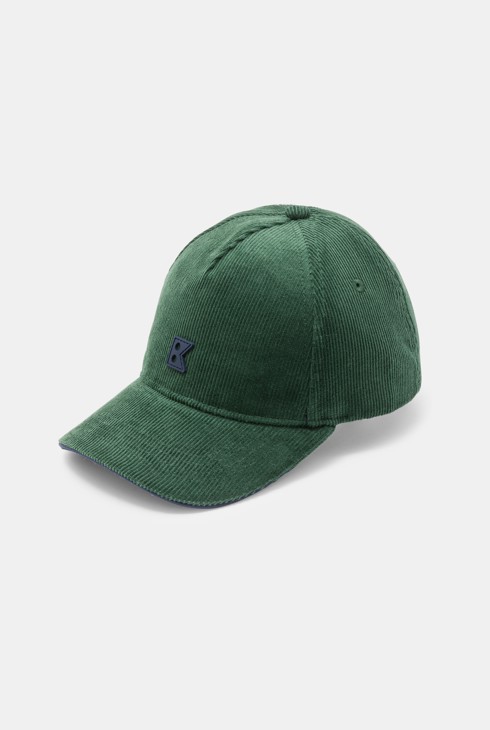 Boy's plain green corduroy cap 2