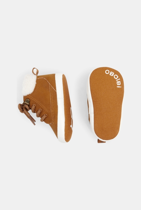 Boots chaudes fourrées marron bébé garçon