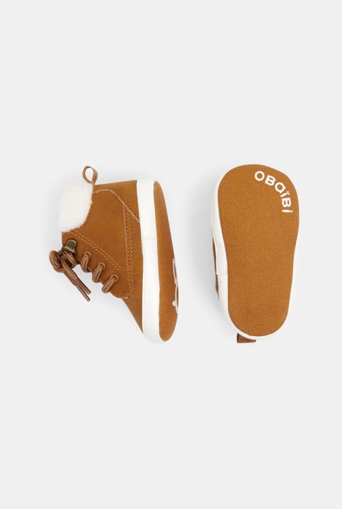 Botes càlides folrades marró bebè nen 2