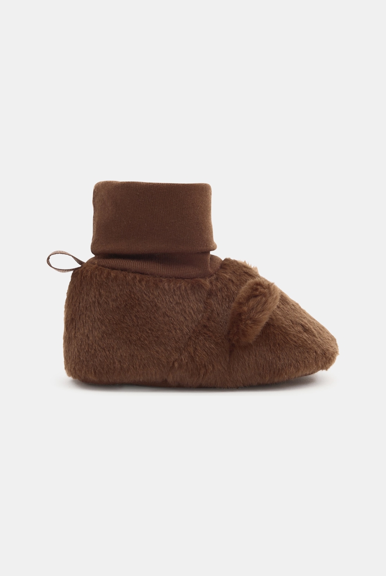 Chaussons à enfiler marron bébé garçon 1
